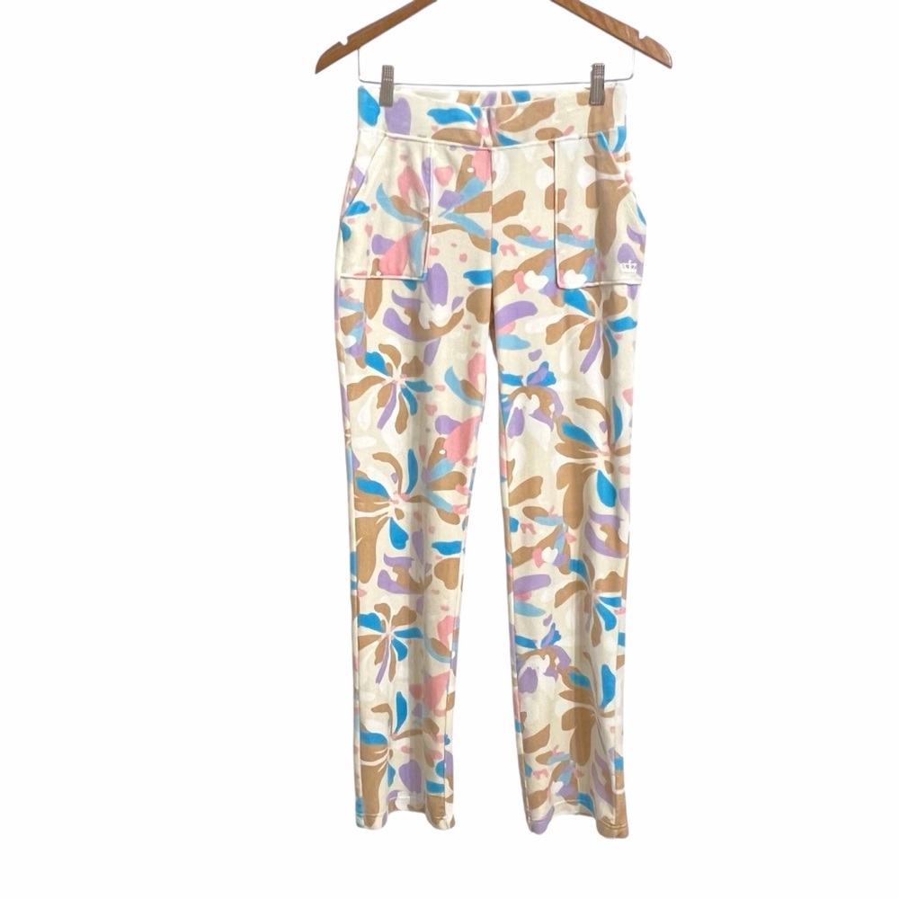 Juicy by Juicy Couture Velour Floral Lounge Pants Womens S Pull On Comfy Retro